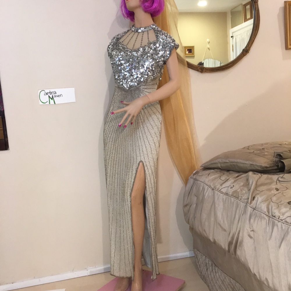 Vintage silk beaded gown - one of a kind